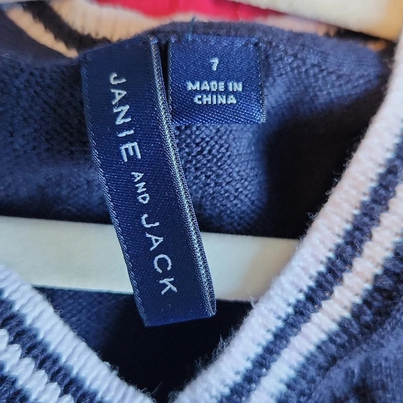 Janie And Jack Navy & White Knit Vest - Picture 11 of 12